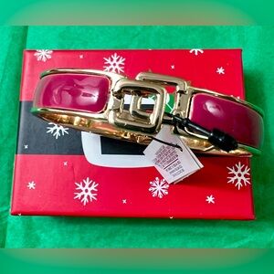 Brand New With tags Chico's Gold and Pink Enamel Bracelet